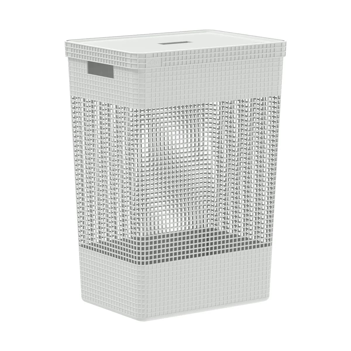 Cesto de Ropa Ou Grid con Tapa 49 Litros Blanco