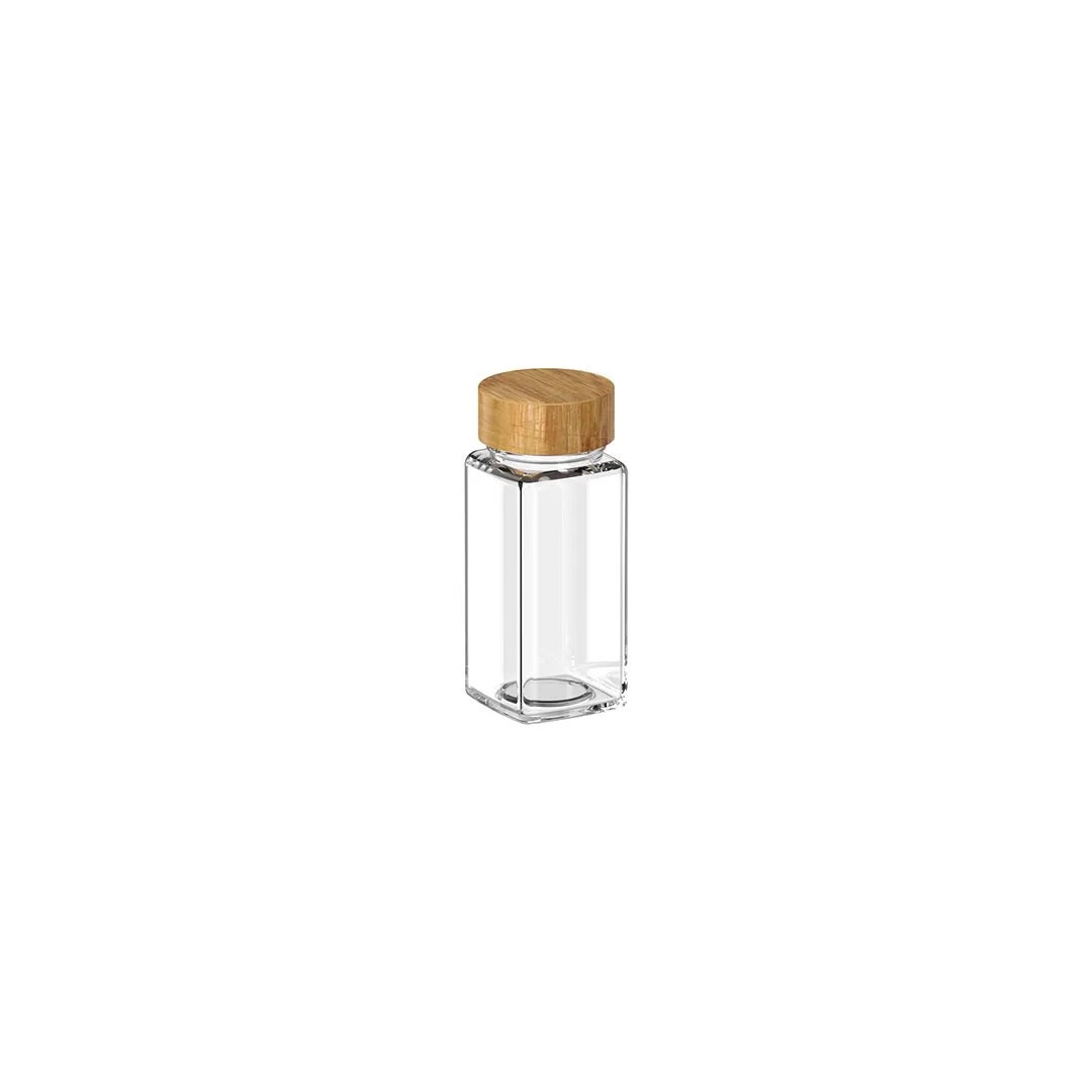Especiero de Vidrio Ou Keep con Tapa de Bambú 125ml